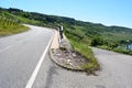 Trittenheim, Germany - 06 01 2021: Steep main road with a small side road dow to the river Royalty Free Stock Photo