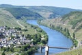 Trittenheim, Germany - 06 01 2021: Mosel waterfront with camping in Trittenheim