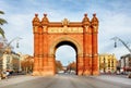 Triumph Arch of Barcelona in a summer day in Barcelona, Spain Royalty Free Stock Photo