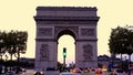 Triumph Arch Paris in the evening - CITY OF PARIS, FRANCE - SEPTEMBER 04, 2023