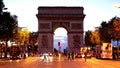 Triumph Arch in Paris evening view - CITY OF PARIS, FRANCE - SEPTEMBER 04, 2023