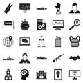 Triumph icons set, simple style Royalty Free Stock Photo