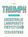 Triumph modern typeface. Font modern typography trend style for printing
