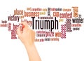Triumph word cloud hand writing concept Royalty Free Stock Photo