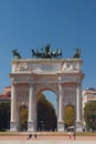 Triumphal arch Arco della Pace. Milan, Italy Royalty Free Stock Photo