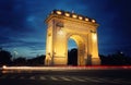 The Triumphal Arch Arcul de Triumf in Bucharest, the capital of Romania. Historic monument Royalty Free Stock Photo