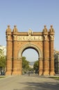 Triumphal arch of Barcelona, Catalonia, Spain. Royalty Free Stock Photo