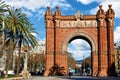 Triumphal Arch in Barcelona, Catalonia, Spain. Royalty Free Stock Photo