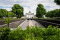The Triumphal Arch in Cinquantenaire Parc in Brussels, Belgium w Royalty Free Stock Photo