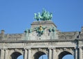 Triumphal arch in Cinquantenaire Park, Brussel, Belgium Jubelpark, Jubilee Park Royalty Free Stock Photo