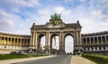 Triumphal Arch in Cinquantenaire Park in Brussels, Belgium, Europe Royalty Free Stock Photo