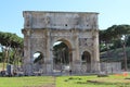 The triumphal Arch of Constantine near the Colosseum in Rome Italy