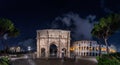 Triumphal Arch of Constantine at night with a dramatic sky in the background, Rome, Italy Royalty Free Stock Photo