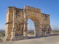 Triumphal Arch of Emperor Caracalla in Volubilis, Morocco Royalty Free Stock Photo