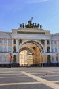 Triumphal arch of General Staff Building on Palace Square in Saint Petersburg, Russia.