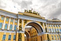 Triumphal Arch of General Staff Building in St. Petersburg, Russ Royalty Free Stock Photo