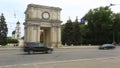 The Triumphal Arch and the Government building in Chisinau - Moldova