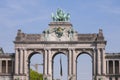 Triumphal Arch,Jubilee Park, Parc du Cinquantenaire Brussels, Belgium Royalty Free Stock Photo