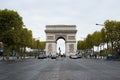 Triumphal Arch monumental arch in France with cars driving on the road