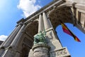 The triumphal arch at Parc du Cinquantenaire in Brussels Royalty Free Stock Photo