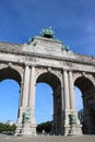 Triumphal arch in the Parc du Cinquantenaire in Brussels Royalty Free Stock Photo