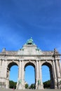 Triumphal arch in the Parc du Cinquantenaire in Brussels Royalty Free Stock Photo