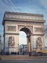 Triumphal Arch, Paris, France. Arc de Triomphe historical landmark Royalty Free Stock Photo