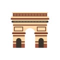 Triumphal arch icon, flat style