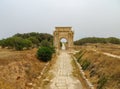 Ancient Roman Arch of Septimius Severus at Leptis Magna on the Mediterranean coast of Libya in North Africa