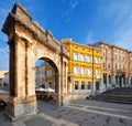 Triumphal Arch of Sergius in Pula. Croatia Royalty Free Stock Photo