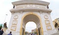 Triumphal gate of Macedonia on the main street of Skopje, the Ma