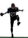 Triumphant american football player man silhouette Royalty Free Stock Photo