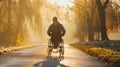 Triumphant journey inspiring tale of wheelchair user conquering adversity and setbacks Royalty Free Stock Photo