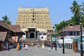 Trivandrum, state Kerala, India, March, 12, 2019. People walking near Shri Padmanabhaswamy temple, Trivandrum,