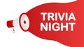 Trivia Night banner template. Marketing flyer with megaphone. Template for retail promotion and announcement. Vector