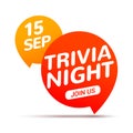 Trivia night icon speech bubble sign. Play brain game fun learn Royalty Free Stock Photo