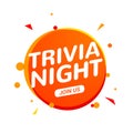 Trivia night icon speech bubble sign. Play brain game fun learn