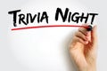 Trivia Night text concept for presentations and reports