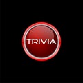 Trivia text button isolated on black background Royalty Free Stock Photo