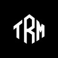 TRM letter logo design with polygon shape. TRM polygon and cube shape logo design. TRM hexagon vector logo template white and Royalty Free Stock Photo