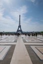The Trocadero esplanade with the Eiffel tower in the background in Paris Royalty Free Stock Photo
