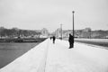 Trocadero Bridge under snow