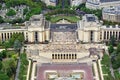 Trocadero gardens and the Palais de Chaillot Royalty Free Stock Photo