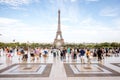 Trocadero place with Eiffel tower in Paris