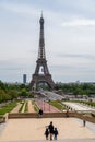 Trocadero stairs during the covid-19 epidemic in Paris Royalty Free Stock Photo