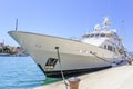 The huge luxury yacht parked in the water of Trogir Croatia