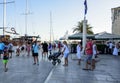 Main seafront promenade in Trogir, Dalmatia, Croatia.