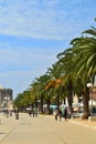 Trogir, Dalmatia / Croatia - September 10 2014: Municipal pier of Trogir in the downtown.