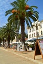 Trogir, Dalmatia / Croatia - September 10 2014: Municipal pier of Trogir in the downtown.