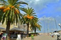 Trogir, Dalmatia / Croatia - September 08 2014: Municipal pier of Trogir in the downtown.